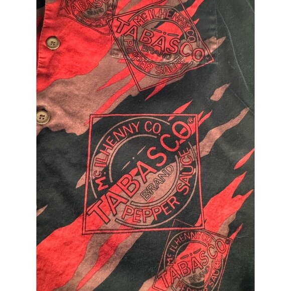 Vintage Tabasco Alligator Crocodile Pepper Sauce Camp Button Up Shirt Mens XL - Picture 9 of 10